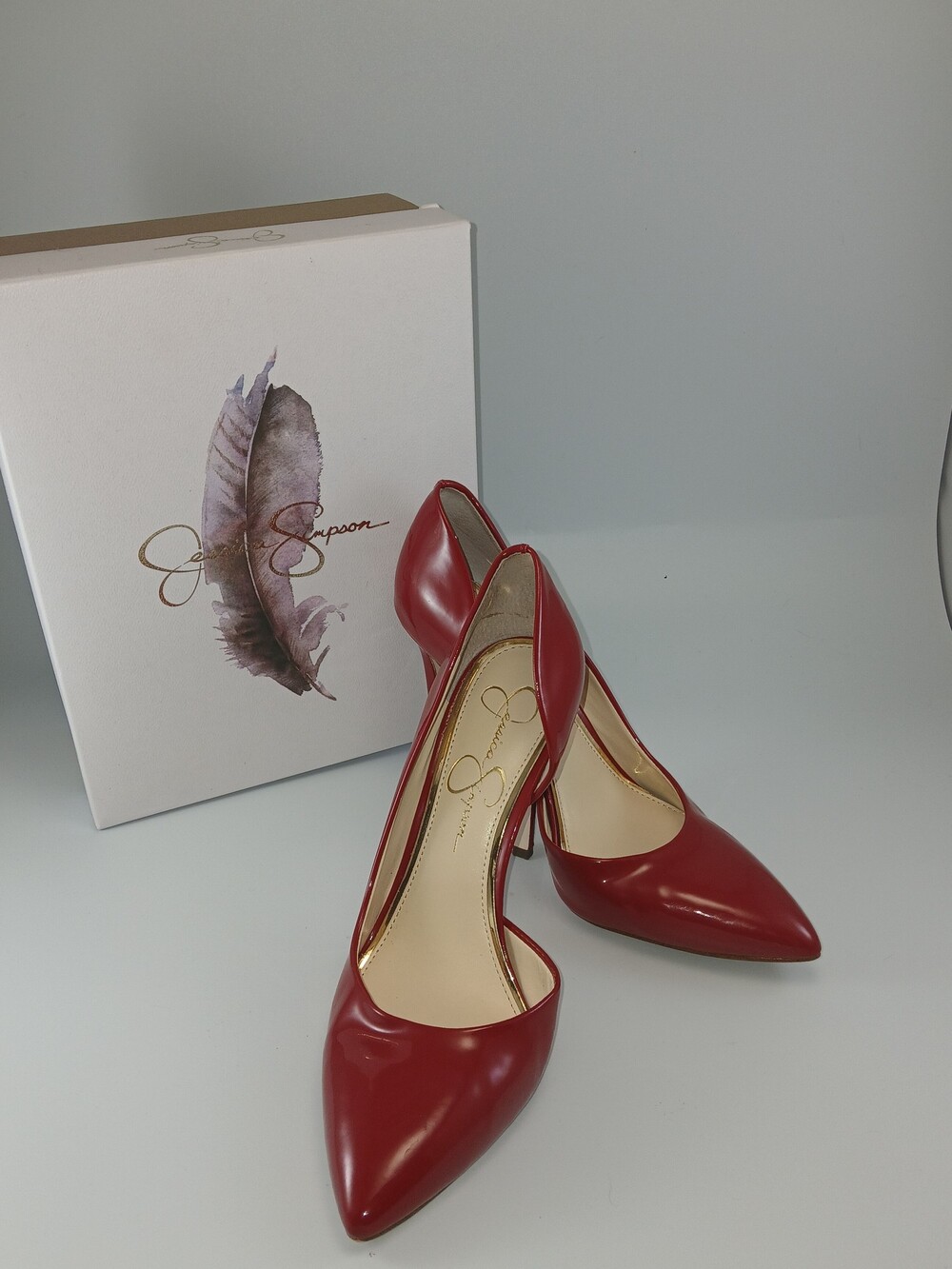Jessica Simpson Prizma D'Orsay Pump Red Patent 8M/39 Heels